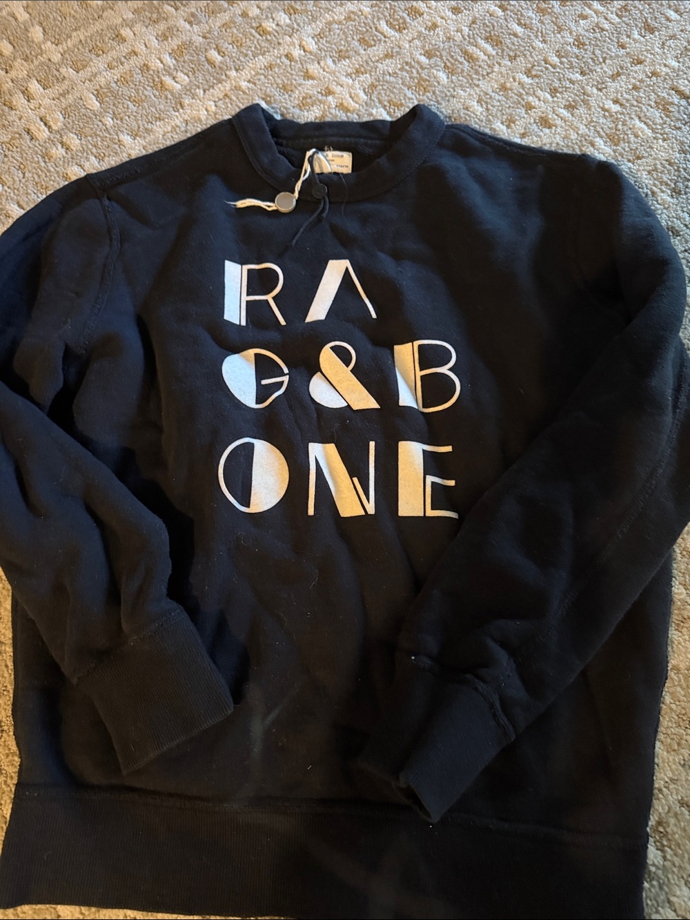 Rag and bone Black Graphic Crewneck Sweatshirt- Rag & Bone Style